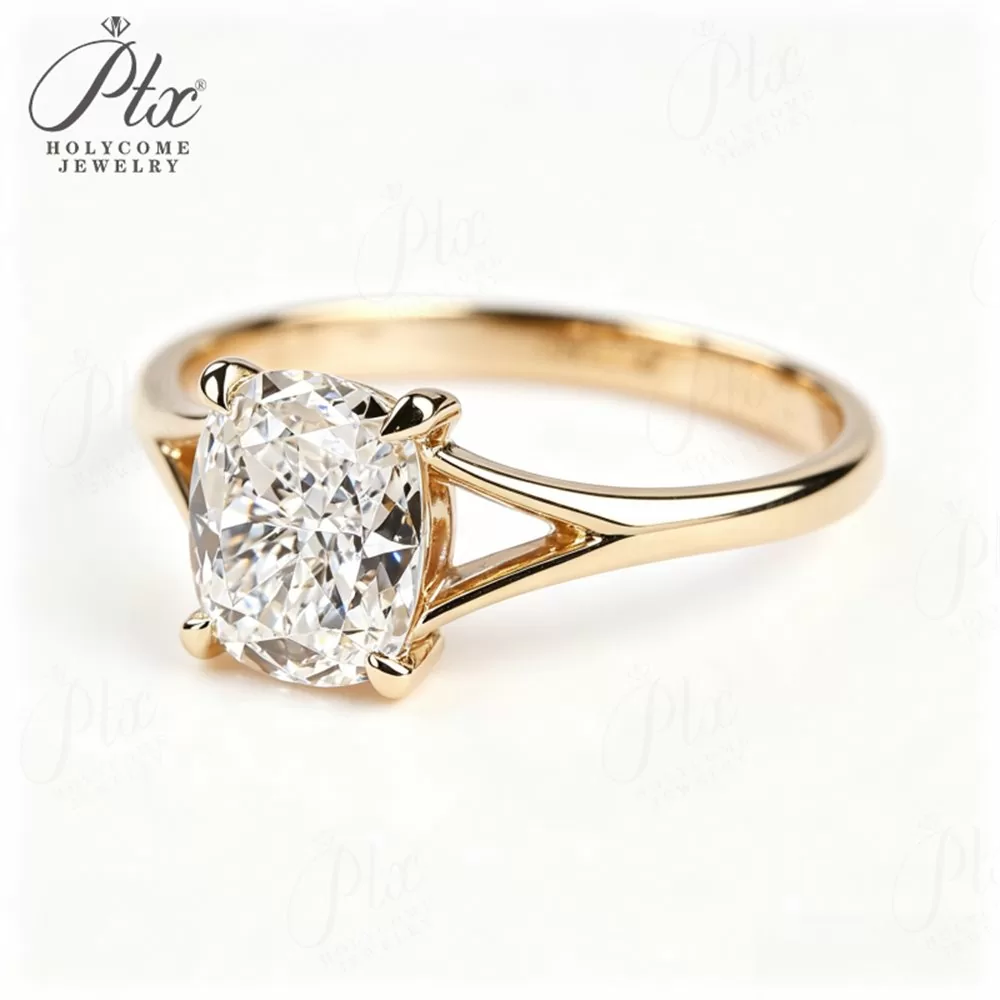 0.75ct Oval Lab Grown Paraiba Ring in 18K Gold detail view 4