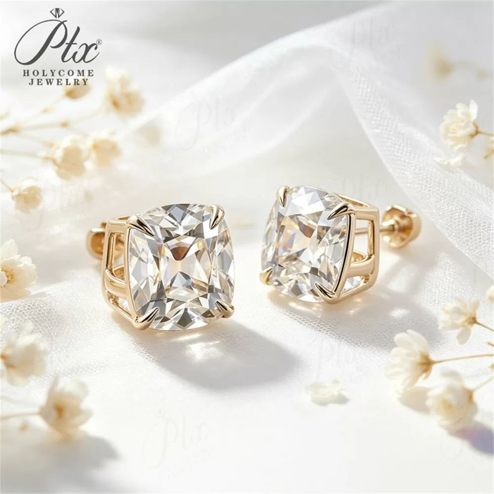 Lab-Grown Diamond 1.0ct–4.0ct Cushion Cut Earrings Wholesale detail view 3