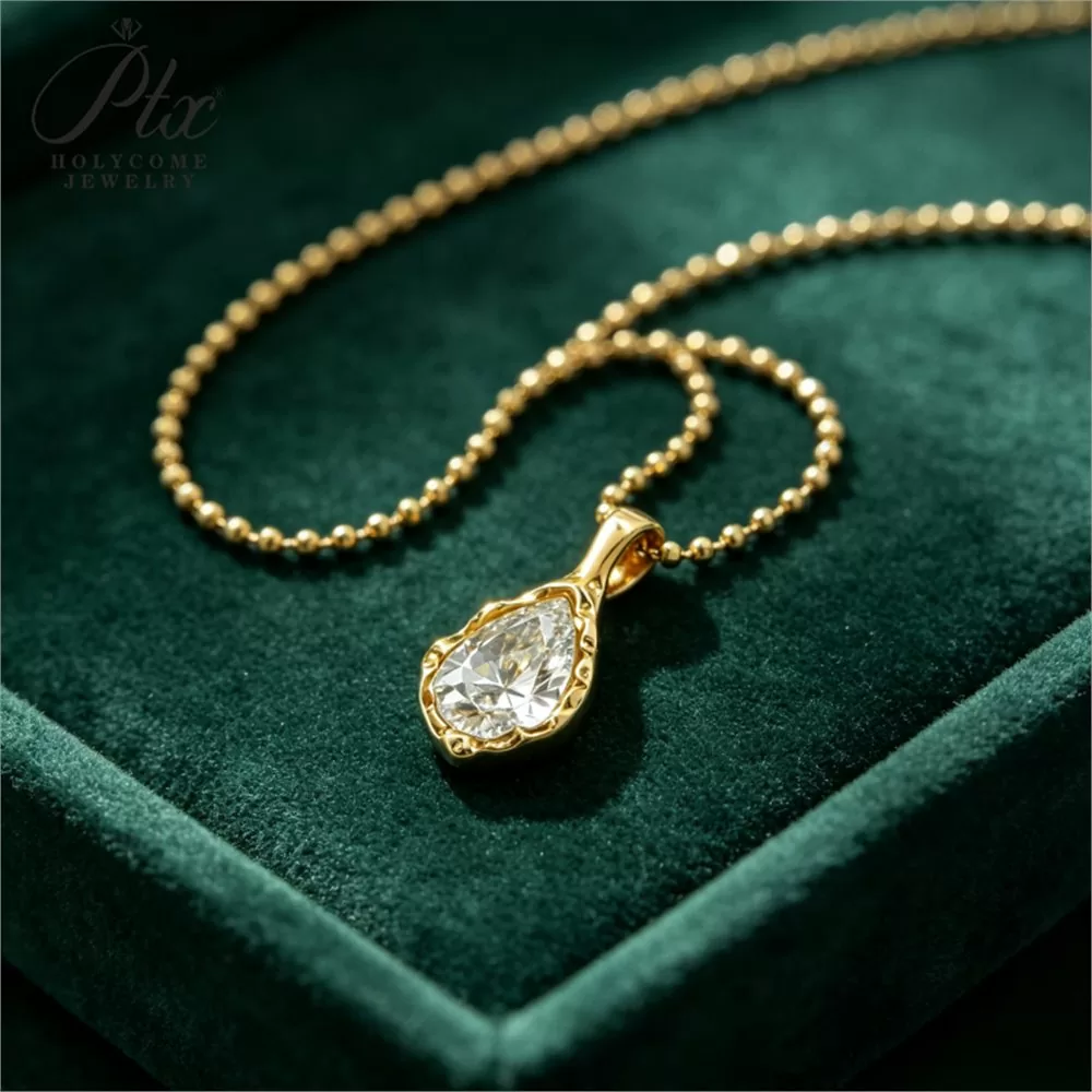 Lab-Grown Diamond Emerald Cut Necklace Wholesale S925 Silver detail view 5