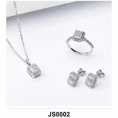 Lab-Grown Diamond Jewelry Set Wholesale S925 Silver IGI Model JS0002