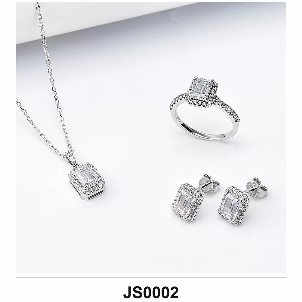 Lab-Grown Diamond Jewelry Set Wholesale S925 Silver IGI Model JS0002