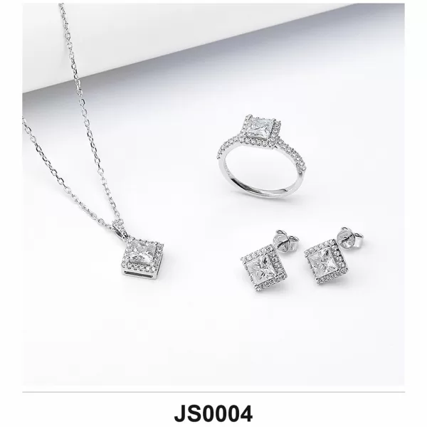 Lab-Grown Diamond Jewelry Set Wholesale S925 Silver IGI Model JS0004