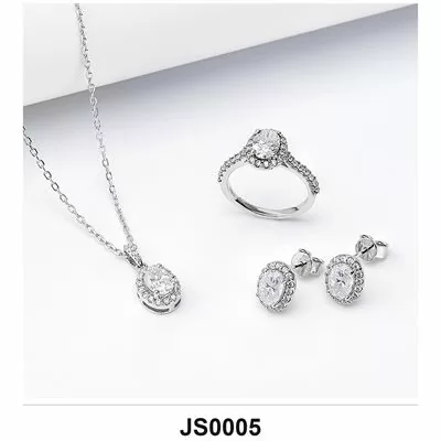 Lab-Grown Diamond Jewelry Set Wholesale S925 Silver IGI Model JS0005