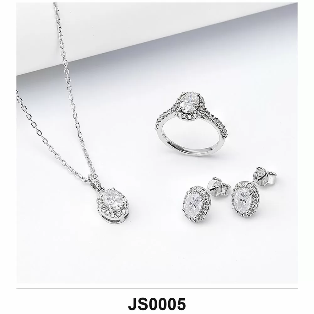 Lab-Grown Diamond Jewelry Set Wholesale S925 Silver IGI Model JS0005