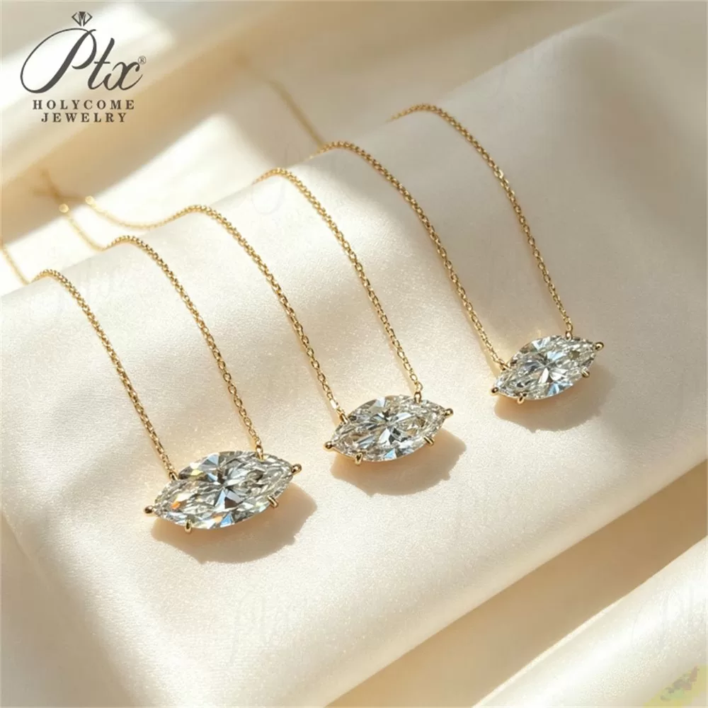 Lab-Grown Diamond Marquise Cut Necklace Wholesale S925 Silver detail view 5