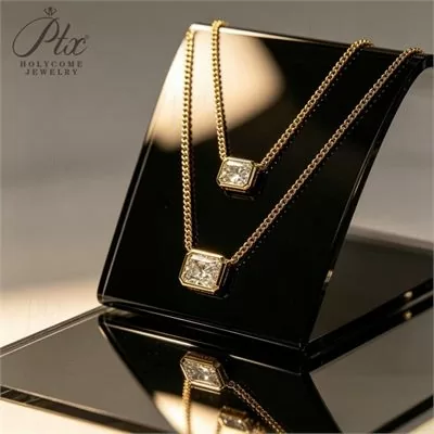 Lab-Grown Diamond Radiant Cut Necklace Wholesale S925 Silver