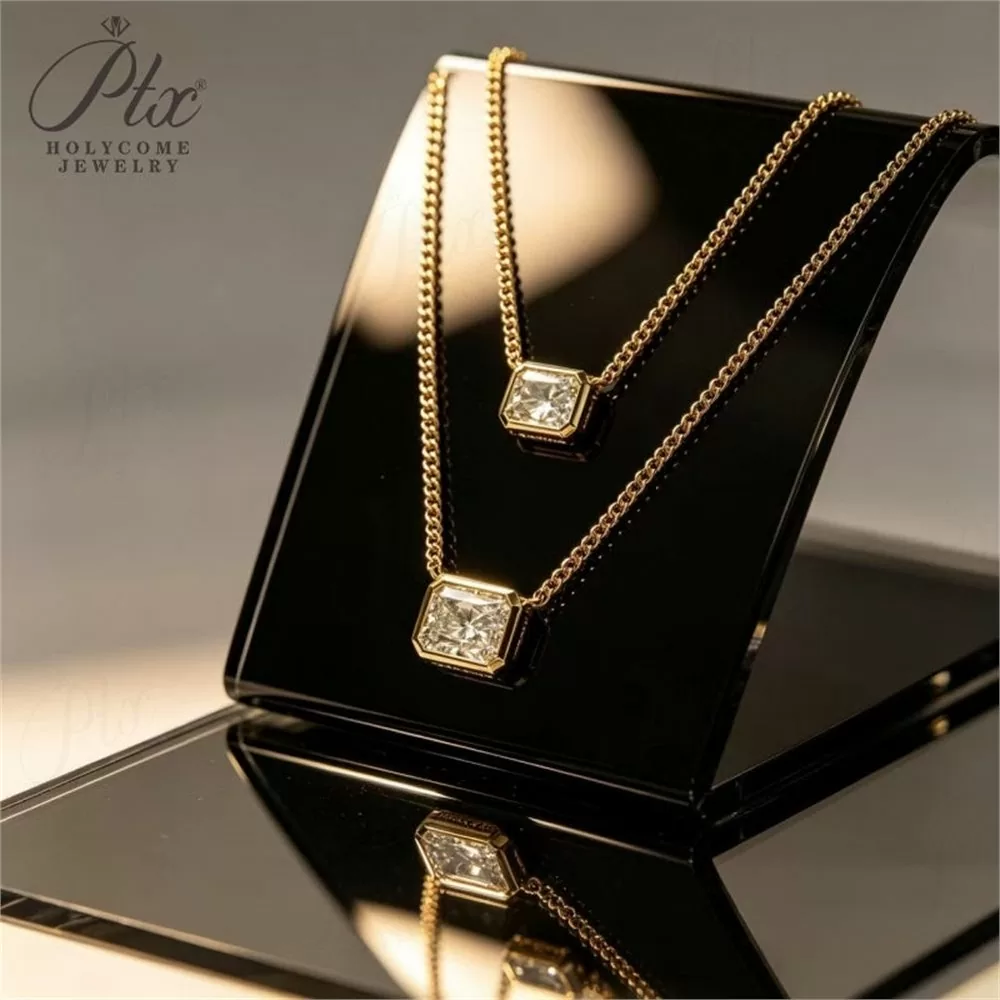 Lab-Grown Diamond Radiant Cut Necklace Wholesale S925 Silver