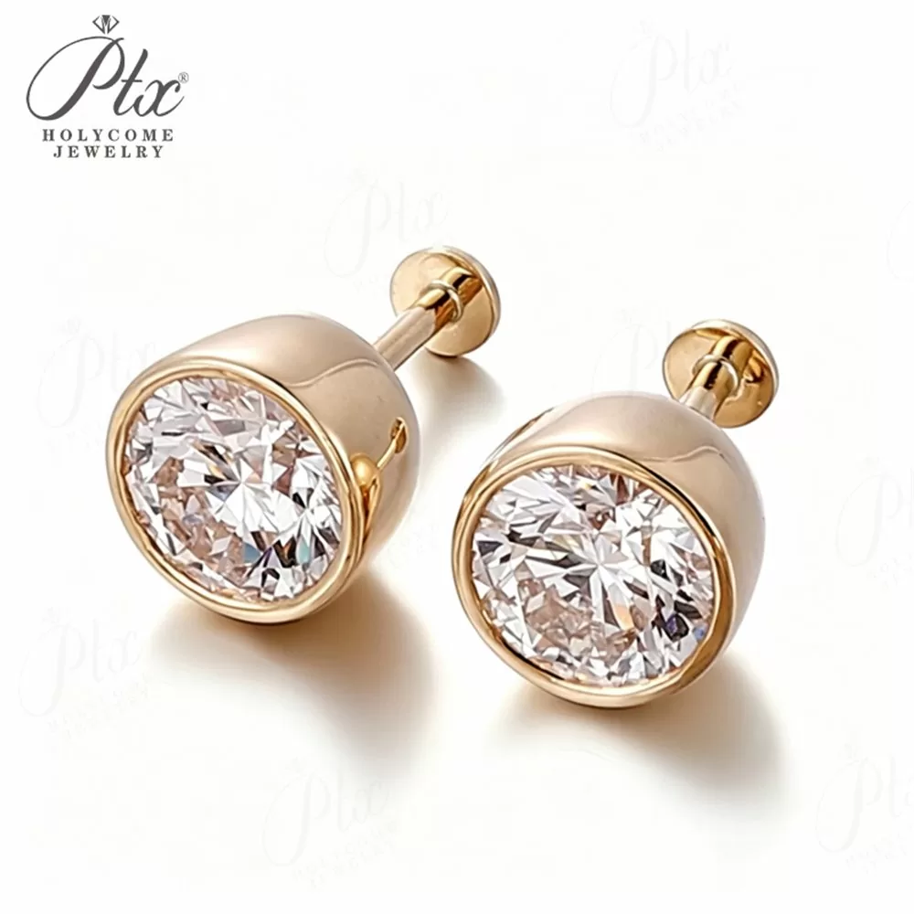 Lab-Grown Diamond 0.5ct–2.0ct Round Cut Earrings Wholesale IGI detail view 4