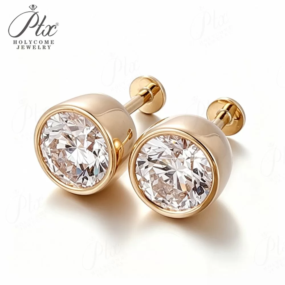 Lab-Grown Diamond 0.5ct–2.0ct Round Cut Earrings Wholesale IGI detail view 5