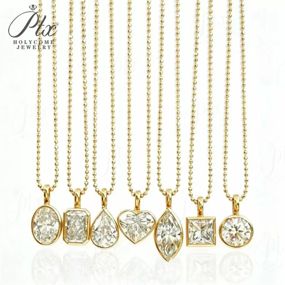 Lab-Grown Diamond 2.0ct Round Cut Necklace Wholesale 18K Gold detail view 3