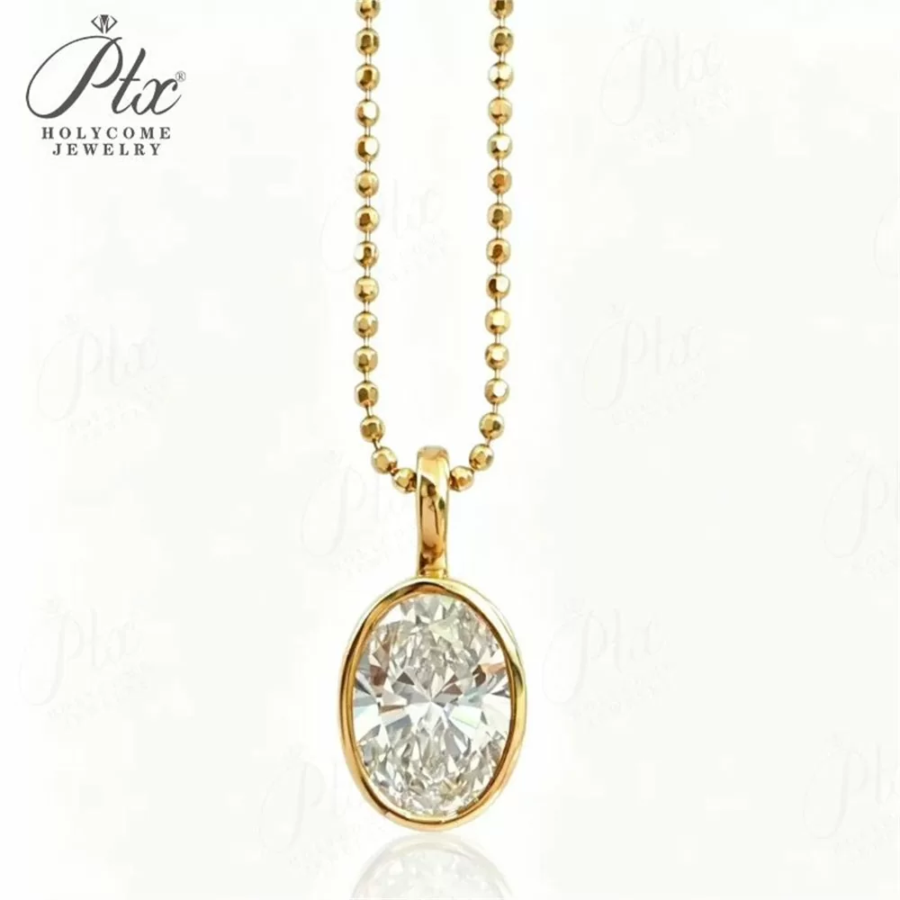 Lab-Grown Diamond 2.0ct Round Cut Necklace Wholesale 18K Gold detail view 4