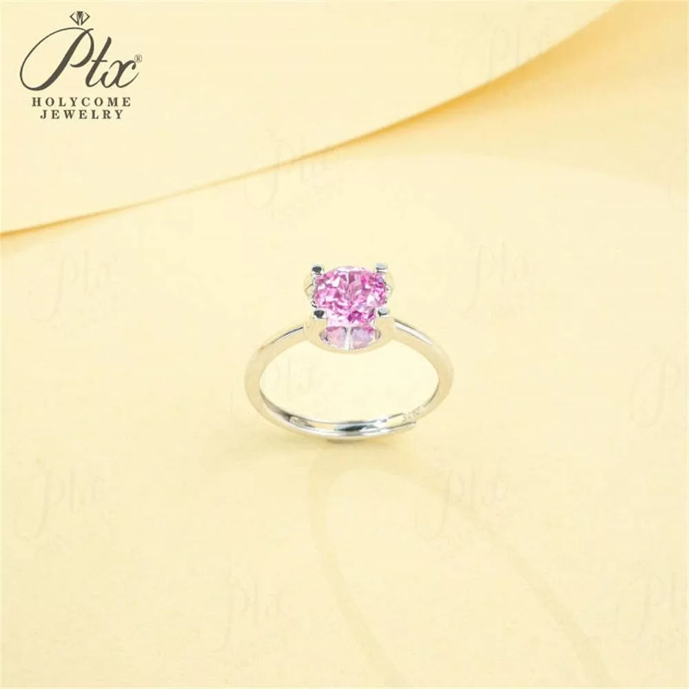 Lab-Grown Padparadscha Sapphire Round Cut Ring Wholesale IGI detail view 2