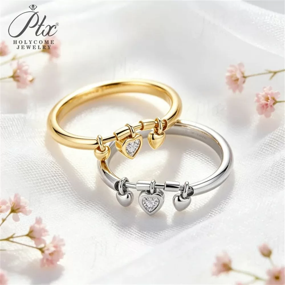 Lab-Grown Zircon Heart Cut Ring Wholesale S925 Silver VVS1 GRA detail view 2