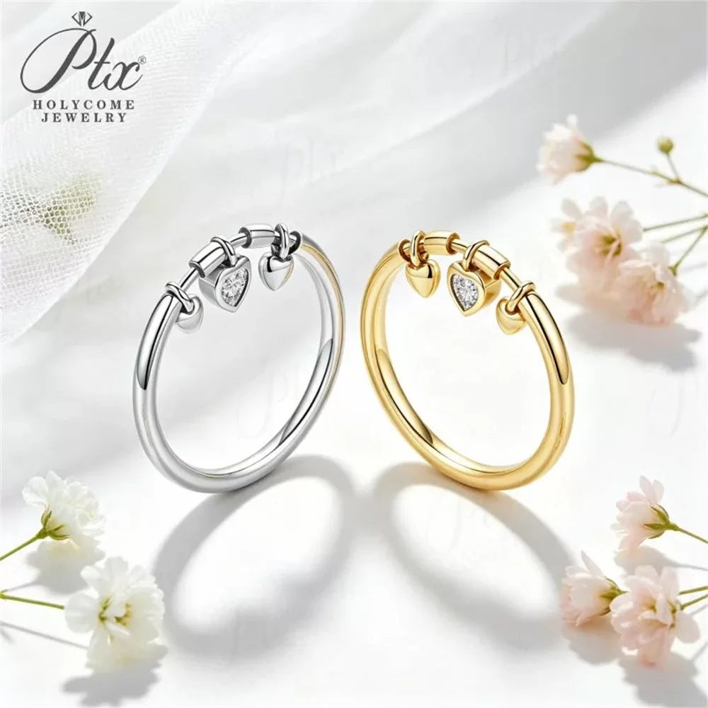 Lab-Grown Zircon Heart Cut Ring Wholesale S925 Silver VVS1 GRA detail view 5