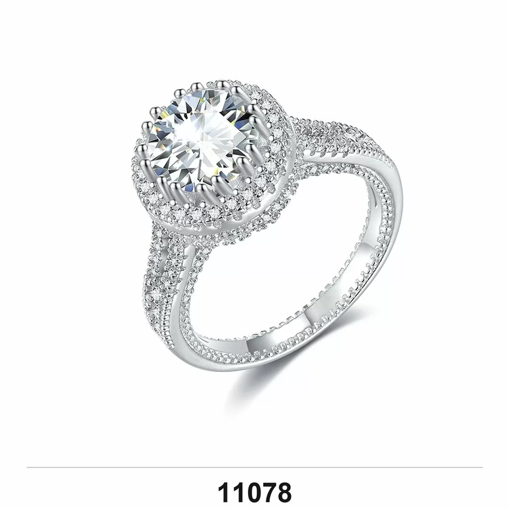 Moissanite 0.5ct–3.0ct Ring Wholesale S925 Silver VVS1 GRA Model 11078