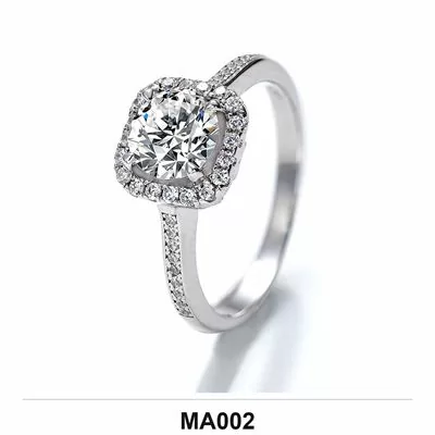 Moissanite 0.5ct–3.0ct Ring Wholesale S925 Silver VVS1 GRA Model MA002