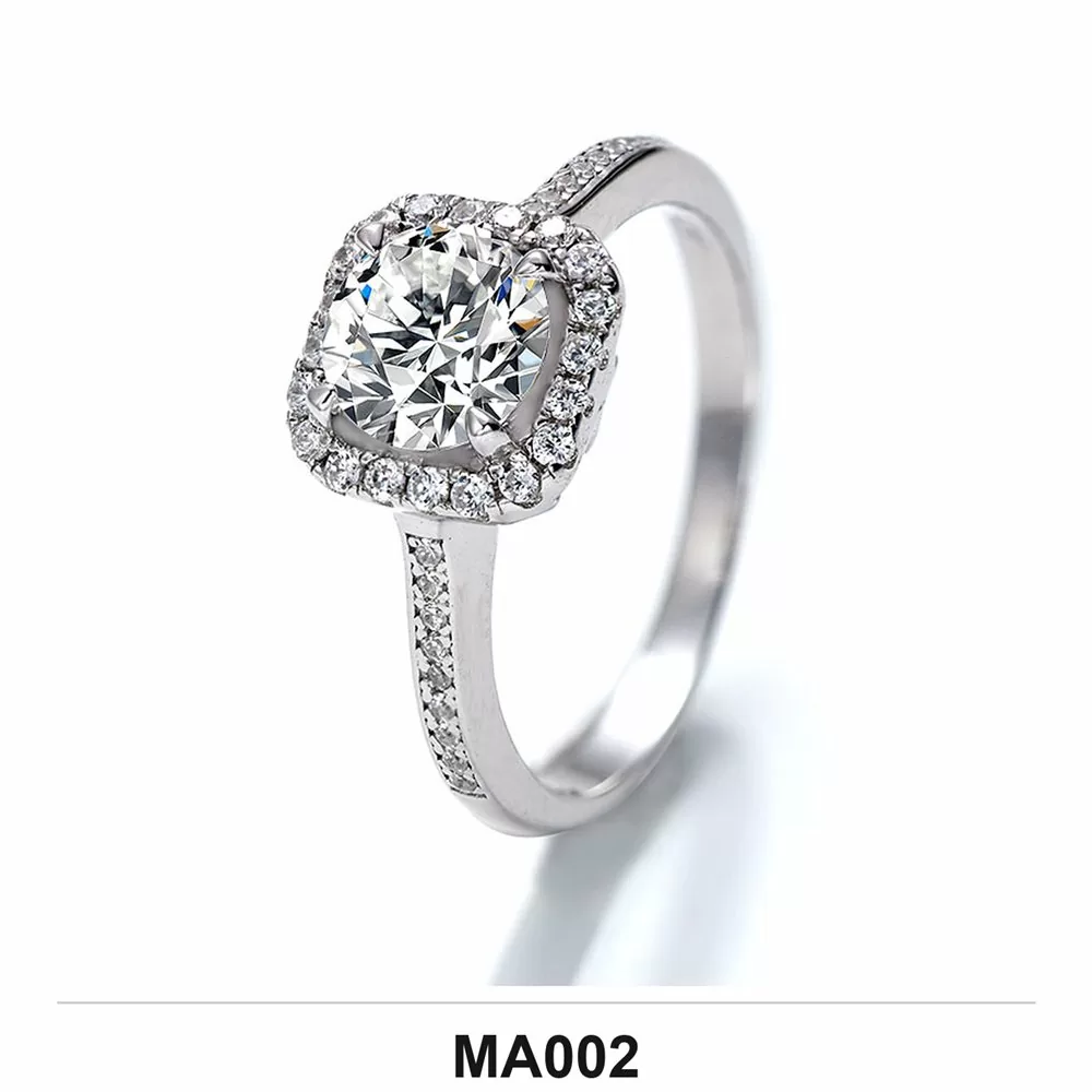 Moissanite 0.5ct–3.0ct Ring Wholesale S925 Silver VVS1 GRA Model MA002
