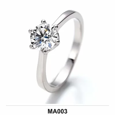 Moissanite 0.5ct–3.0ct Ring Wholesale S925 Silver VVS1 GRA Model MA003