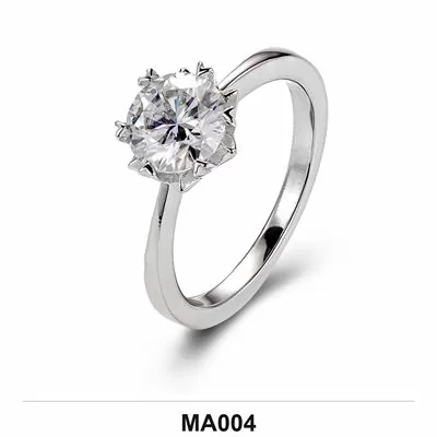 Moissanite 0.5ct–3.0ct Ring Wholesale S925 Silver VVS1 GRA Model MA004