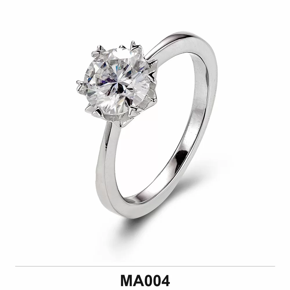 Moissanite 0.5ct–3.0ct Ring Wholesale S925 Silver VVS1 GRA Model MA004