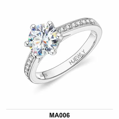 Moissanite 0.5ct–3.0ct Ring Wholesale S925 Silver VVS1 GRA Model MA006