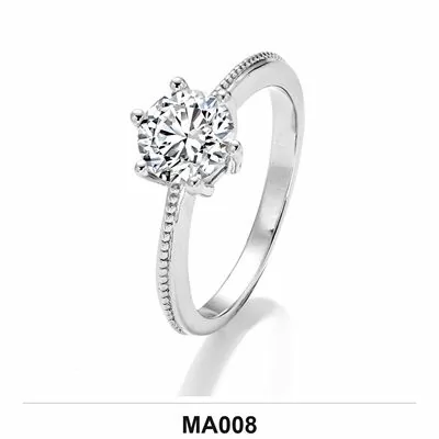 Moissanite 0.5ct–3.0ct Ring Wholesale S925 Silver VVS1 GRA Model MA008
