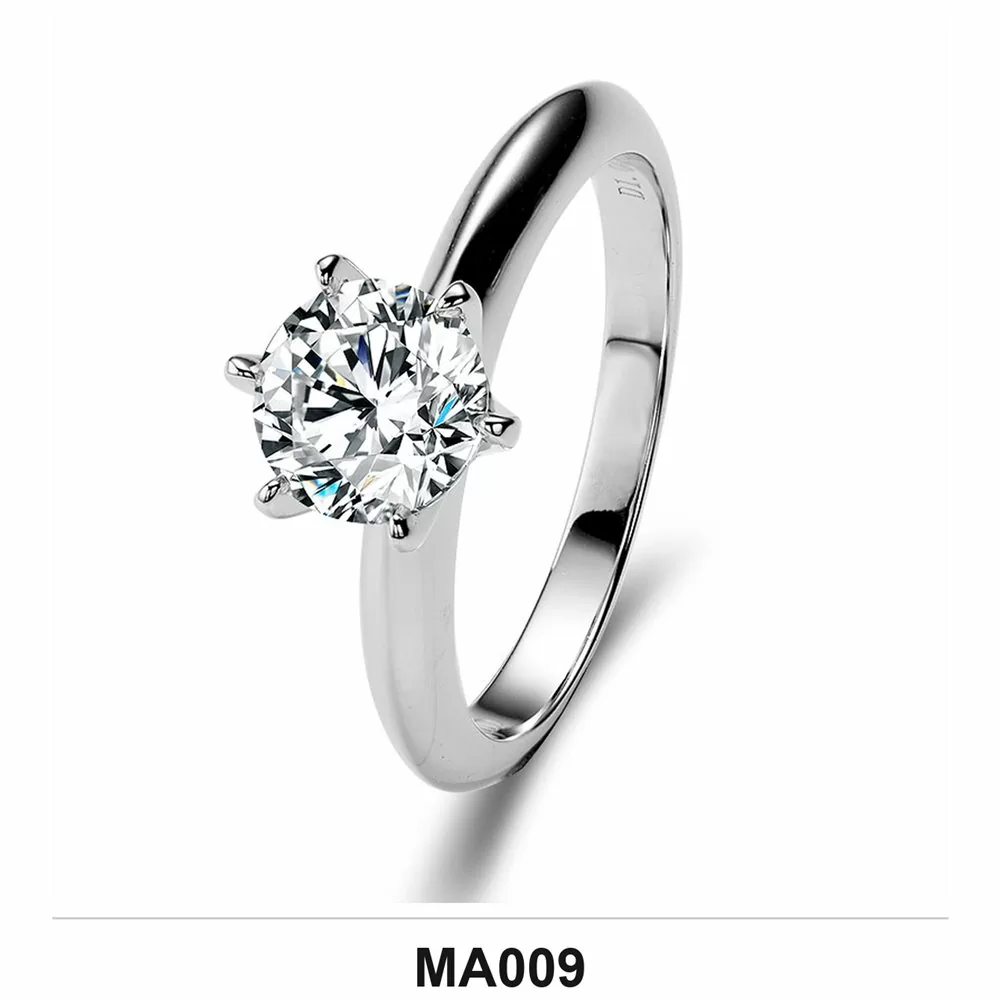 Moissanite 0.5ct–3.0ct Ring Wholesale S925 Silver VVS1 GRA Model MA009