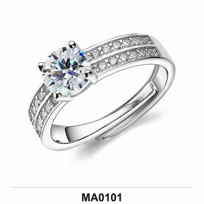 Moissanite 0.5ct–3.0ct Ring Wholesale S925 Silver VVS1 GRA Model MA0101