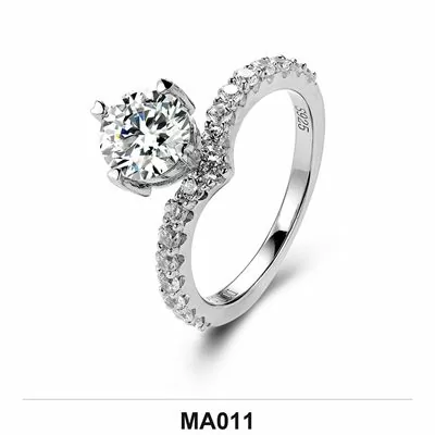 Moissanite 0.5ct–3.0ct Ring Wholesale S925 Silver VVS1 GRA Model MA011