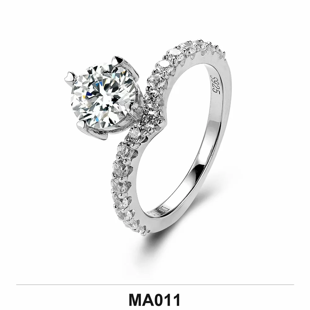 Moissanite 0.5ct–3.0ct Ring Wholesale S925 Silver VVS1 GRA Model MA011