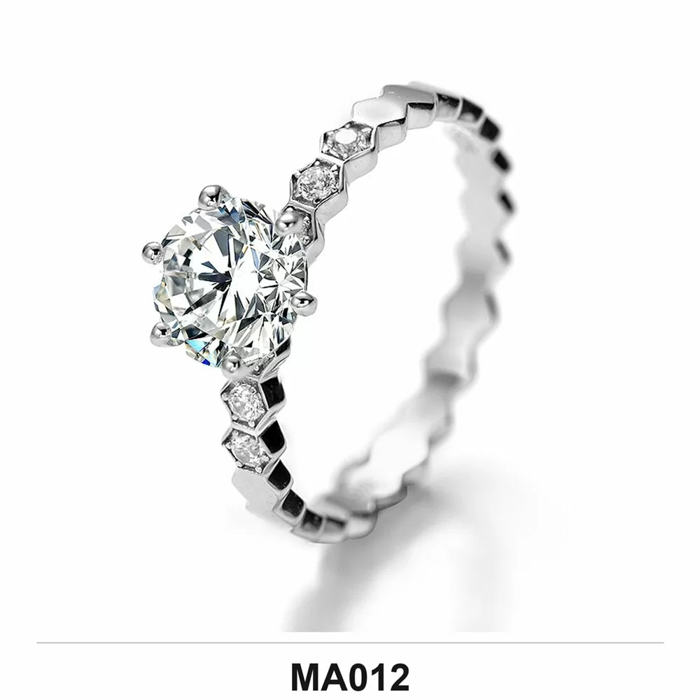 Moissanite 0.5ct–3.0ct Ring Wholesale S925 Silver VVS1 GRA Model MA012