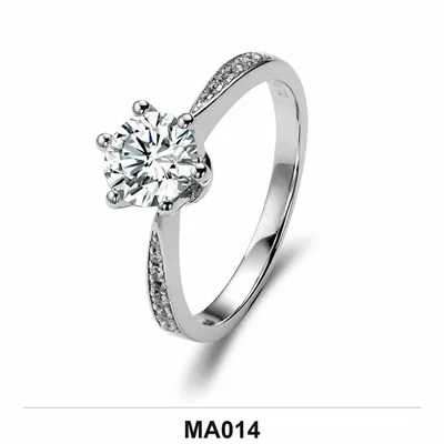 Moissanite 0.5ct–3.0ct Ring Wholesale S925 Silver VVS1 GRA Model MA014