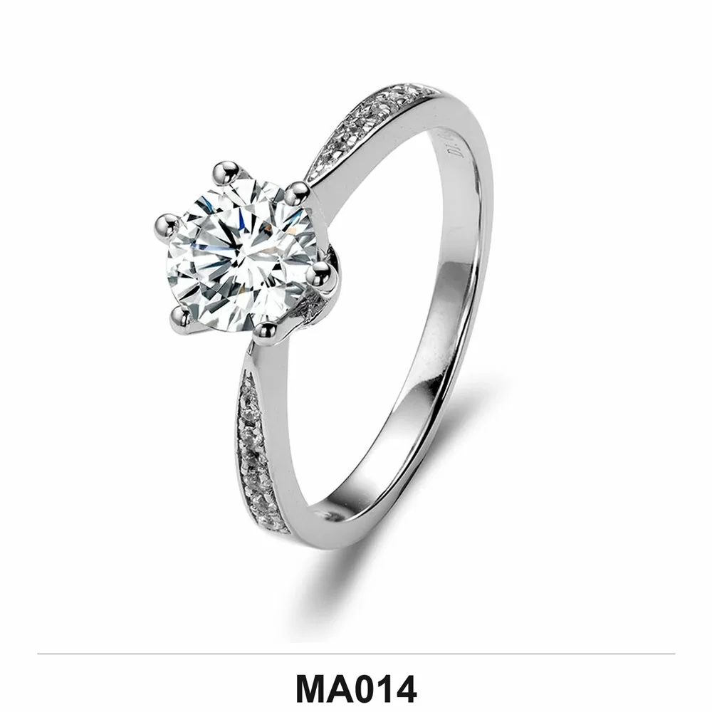 Moissanite 0.5ct–3.0ct Ring Wholesale S925 Silver VVS1 GRA Model MA014