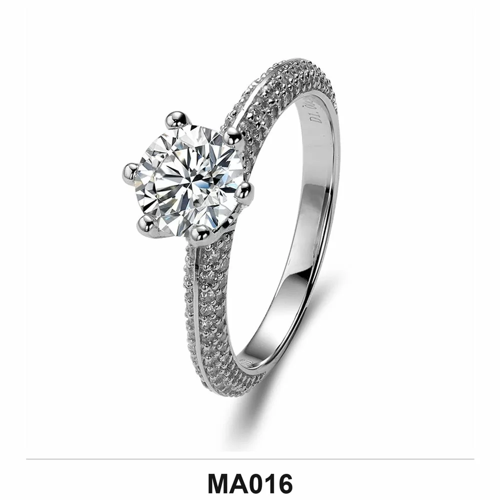 Moissanite 0.5ct–3.0ct Ring Wholesale S925 Silver VVS1 GRA Model MA016