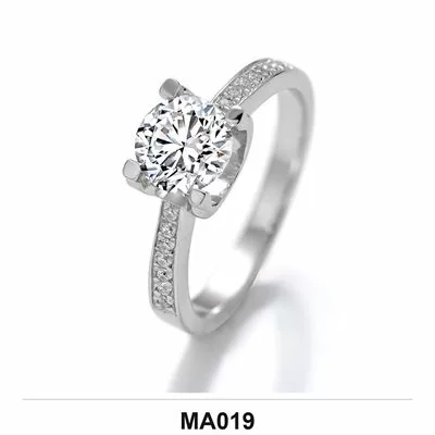 Moissanite 0.5ct–3.0ct Ring Wholesale S925 Silver VVS1 GRA Model MA019