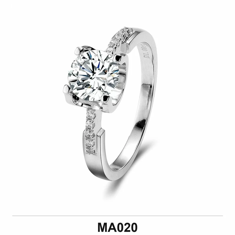 Moissanite 0.5ct–3.0ct Ring Wholesale S925 Silver VVS1 GRA Model MA020