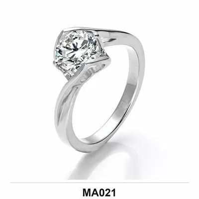 Moissanite 0.5ct–3.0ct Ring Wholesale S925 Silver VVS1 GRA Model MA021
