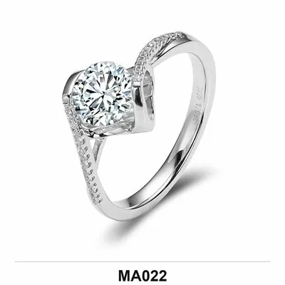 Moissanite 0.5ct–3.0ct Ring Wholesale S925 Silver VVS1 GRA Model MA022