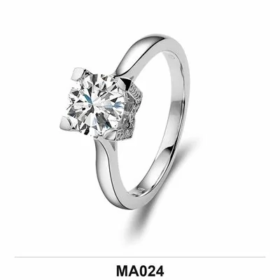 Moissanite 0.5ct–3.0ct Ring Wholesale S925 Silver VVS1 GRA Model MA024