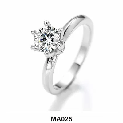 Moissanite 0.5ct–3.0ct Ring Wholesale S925 Silver VVS1 GRA Model MA025