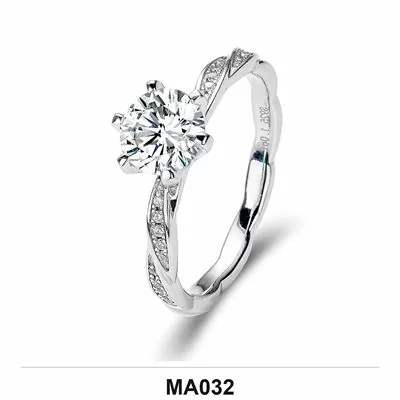 Moissanite 0.5ct–3.0ct Ring Wholesale S925 Silver VVS1 GRA Model MA032