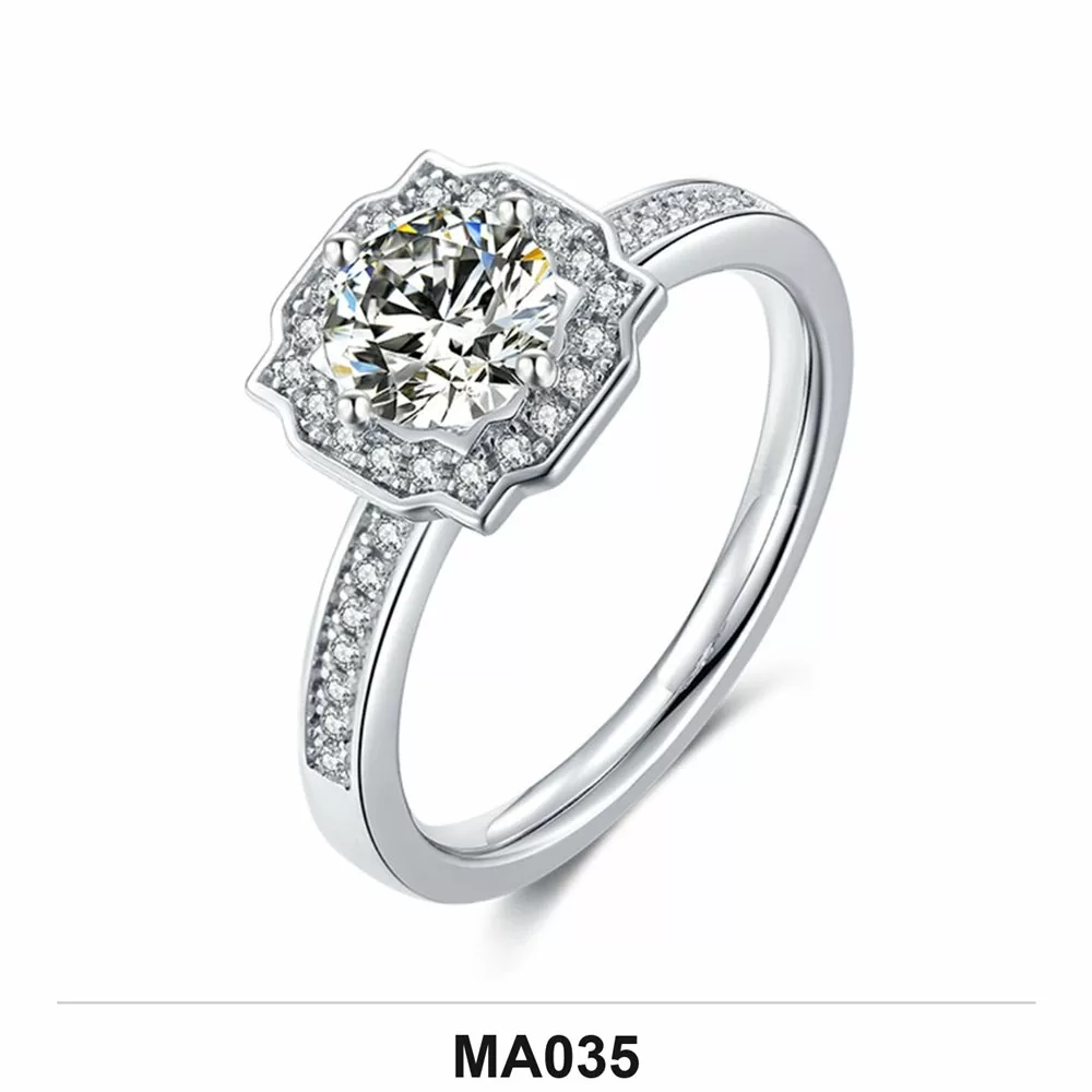 Moissanite 0.5ct–3.0ct Ring Wholesale S925 Silver VVS1 GRA Model MA035