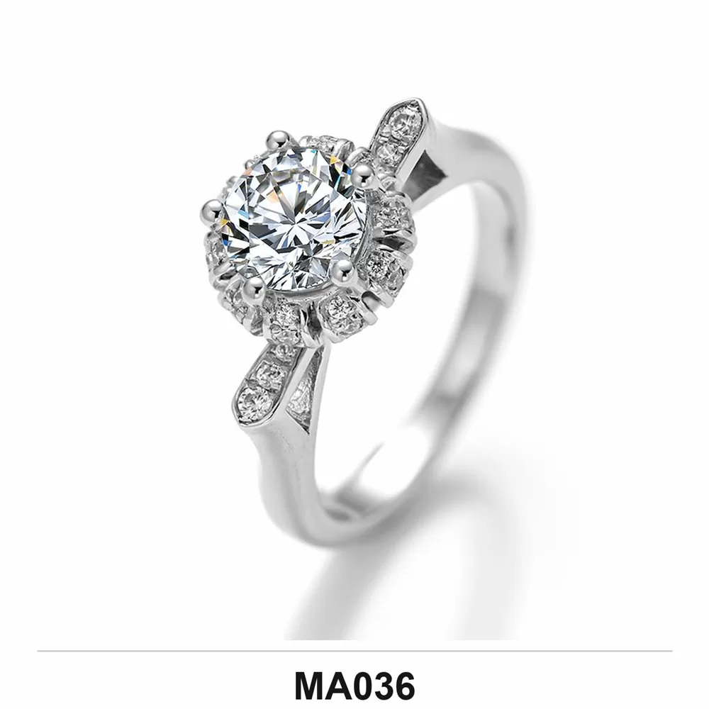 Moissanite 0.5ct–3.0ct Ring Wholesale S925 Silver VVS1 GRA Model MA036