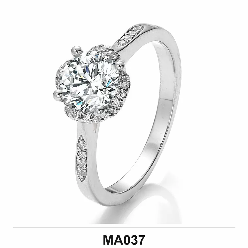 Moissanite 0.5ct–3.0ct Ring Wholesale S925 Silver VVS1 GRA Model MA037