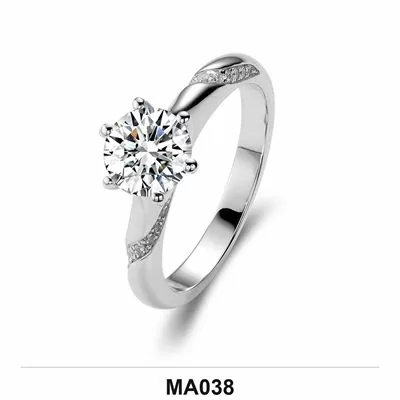 Moissanite 0.5ct–3.0ct Ring Wholesale S925 Silver VVS1 GRA Model MA038