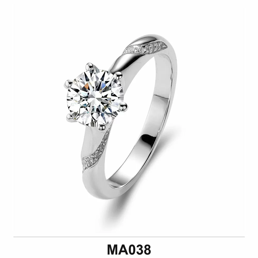 Moissanite 0.5ct–3.0ct Ring Wholesale S925 Silver VVS1 GRA Model MA038