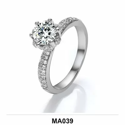 Moissanite 0.5ct–3.0ct Ring Wholesale S925 Silver VVS1 GRA Model MA039