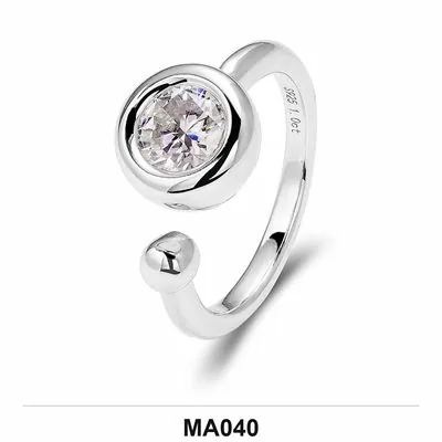 Moissanite 0.5ct–3.0ct Ring Wholesale S925 Silver VVS1 GRA Model MA040