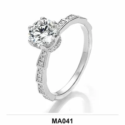 Moissanite 0.5ct–3.0ct Ring Wholesale S925 Silver VVS1 GRA Model MA041