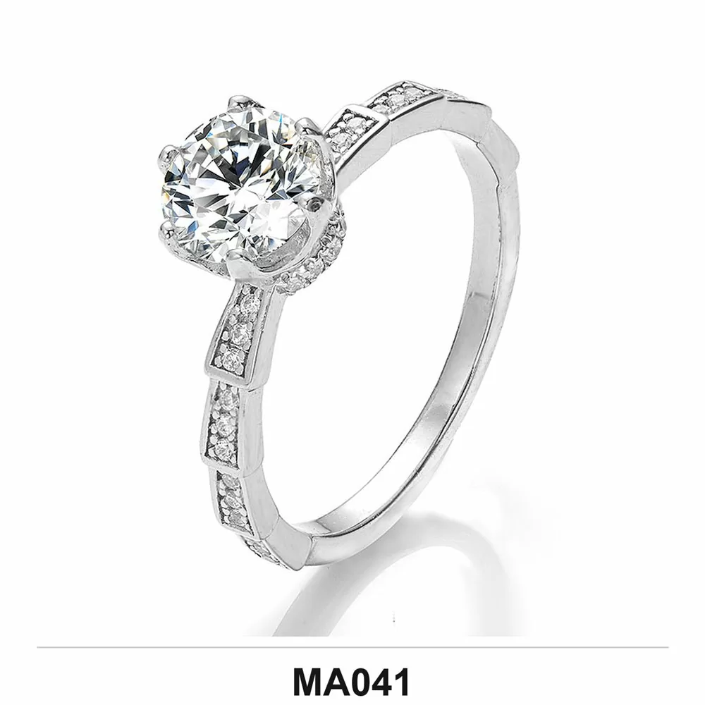 Moissanite 0.5ct–3.0ct Ring Wholesale S925 Silver VVS1 GRA Model MA041